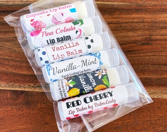 GIFT SET 6 or 12 Pack of Handmade All-Natural Lip Balm | Chapstick in a Variety of Scents for Everyone | Lip Balm Lovers Paradise