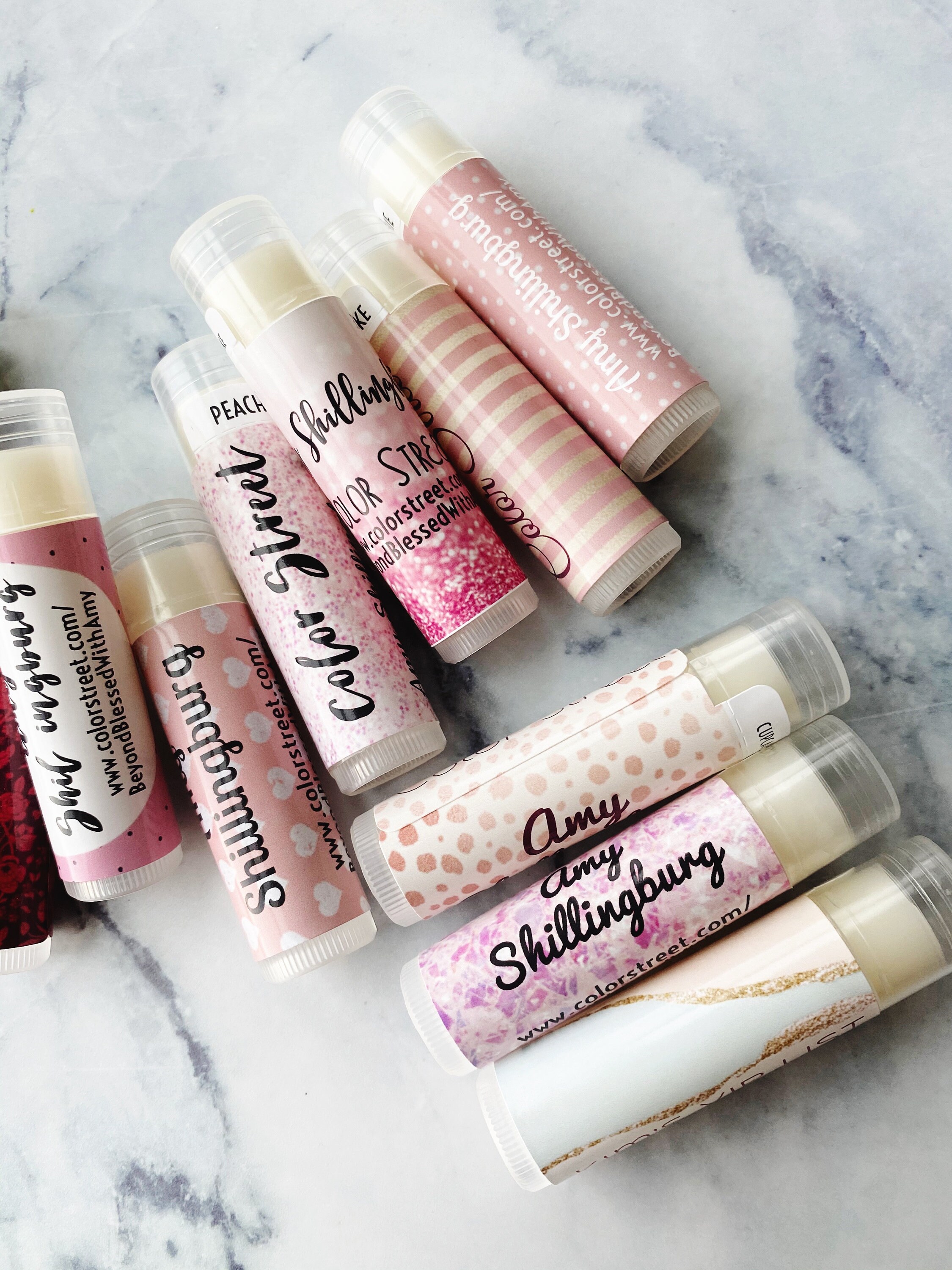 Business Promo Lip Balms for Customers Color Street Nail Etsy