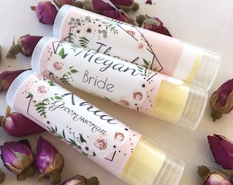 Wedding Favors - Personalized Bridal Party Gift - Custom Lip Balm Favors for Birthday, Bachelorette, Baby Shower, Sweet 16, Bridal Shower