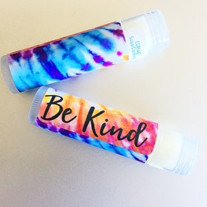 TIE DYE Lip Balm Party Favors | Customized Chapstick with Your Personalization | You Pick Design You Pick Flavor | Tie Dye Hippie Party