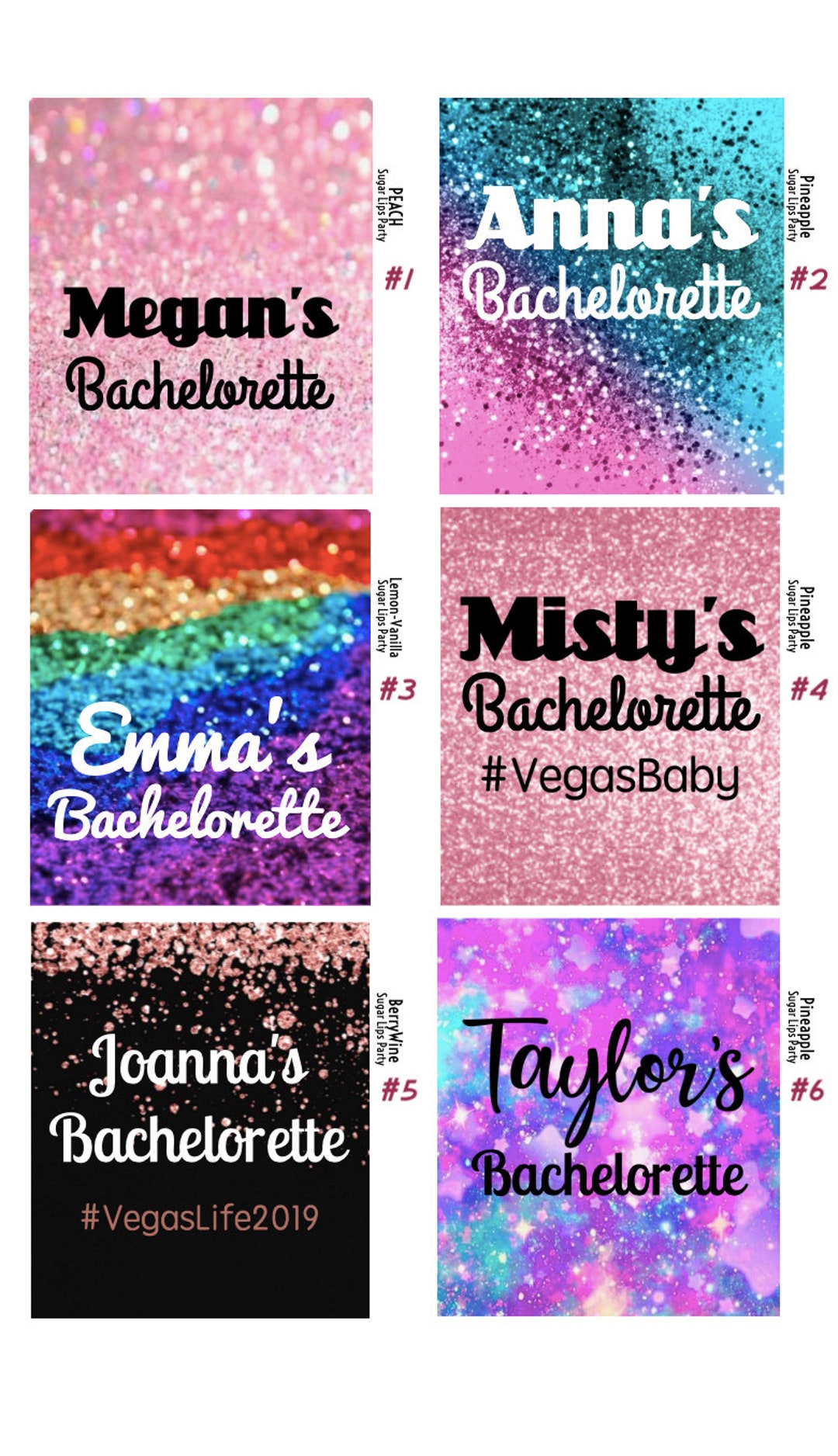 Sparkle and Glitter Bachelorette Chapstick Party Favors Lip Balm ...