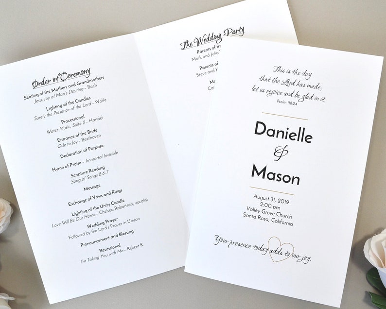 Wedding Program Template Edit In Word Christian Wedding Etsy