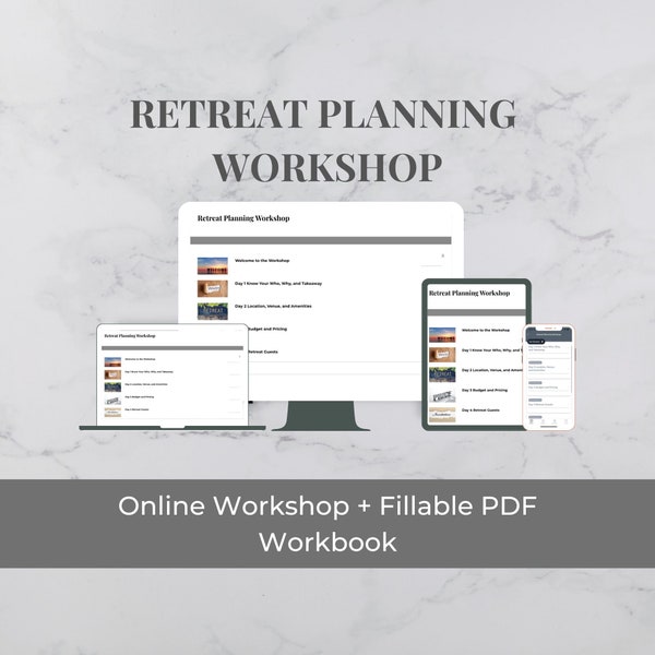 Retreat Planning Workshop and Retreat Planning Workbook | Event Planning Template | Fillable PDF