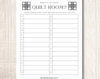 Quilt Game • What's in Your Quilt Room? • Printable PDF