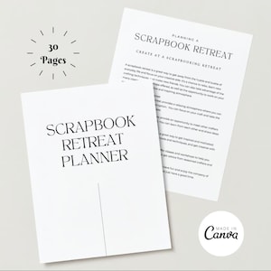 Scrapbook Retreat Planner 30 Pages Editable in Canva