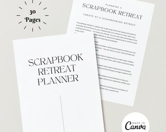 Scrapbook Retreat Planner 30 Pages Editable in Canva