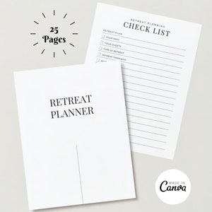 Retreat Planning Workbook Editable in Canva