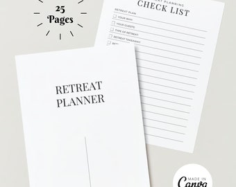 Retreat Planning Workbook Editable in Canva