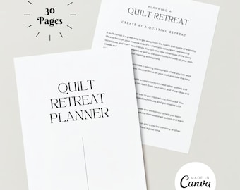 Quilt Retreat Planner 30 pagina's bewerkbaar in Canva