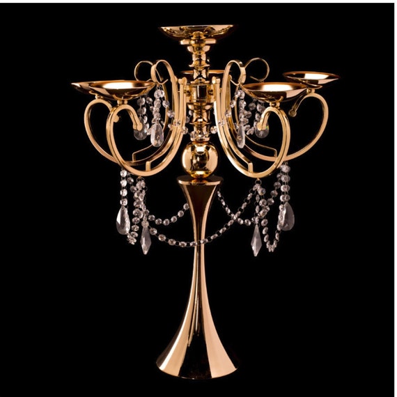 5 Arm Gold Crystal Candelabra Chandelier Style Etsy