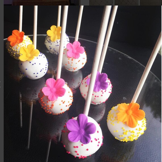 Colorful Flower Luau Cake Pops Tropical Hula Themed Etsy