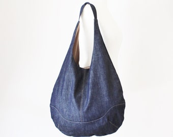 Design Tasche in Jeans, geometrische Tasche, Umhängetasche