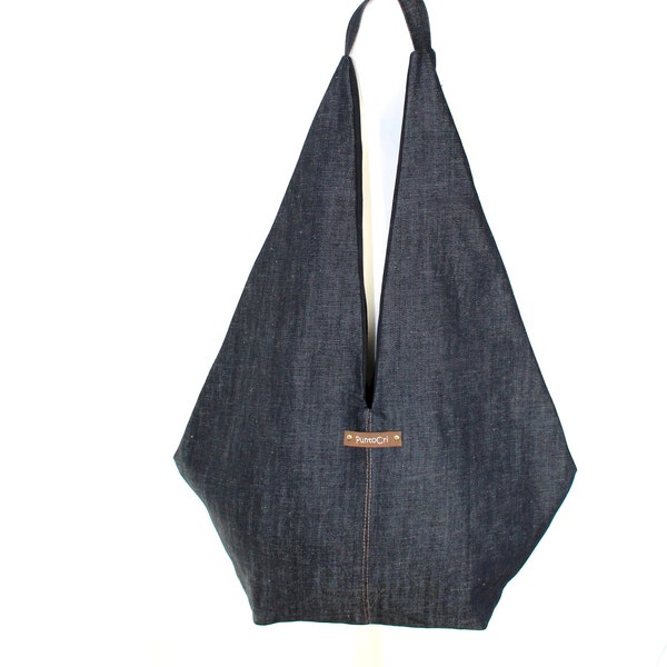 Design bag in jeans, geometric bag, shoulder bag jeans, denim bag,JEANS BAG