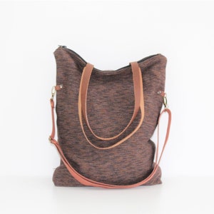 Brown fabric bag, fabric shoulder strap, light fabric shoulder strap, shoulder strap and shoulder bag, canvas bag