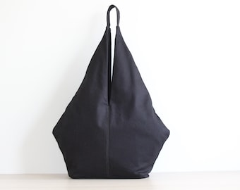 Black denim bag, bag bòack friday, geometric bag, black bag, rhombus bag, triangle bag