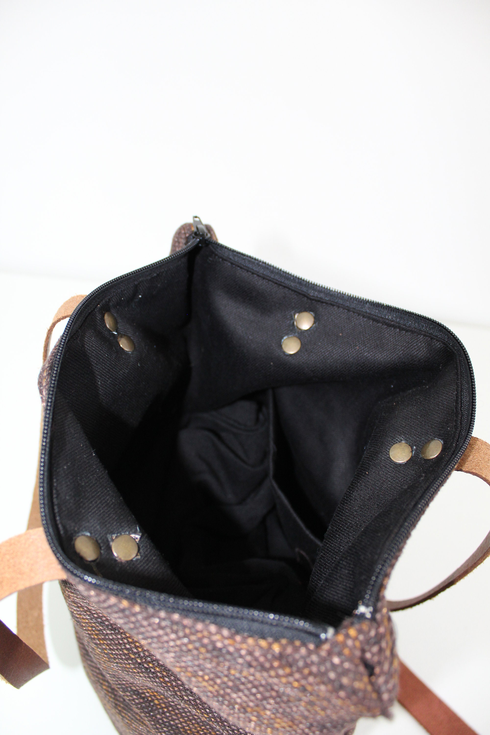 Brown fabric bag fabric shoulder strap light fabric shoulder Etsy