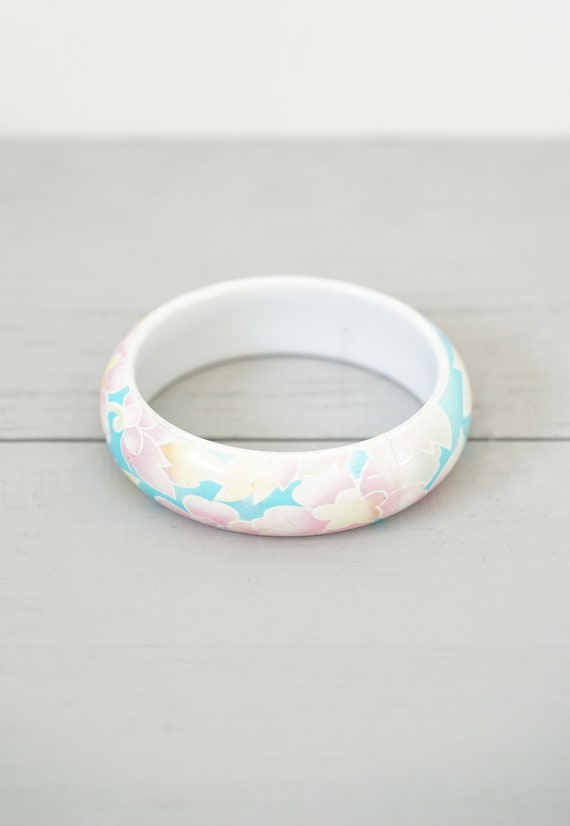 Cute Colorful Flowers Plastic Bangle Garden Brace… - image 1