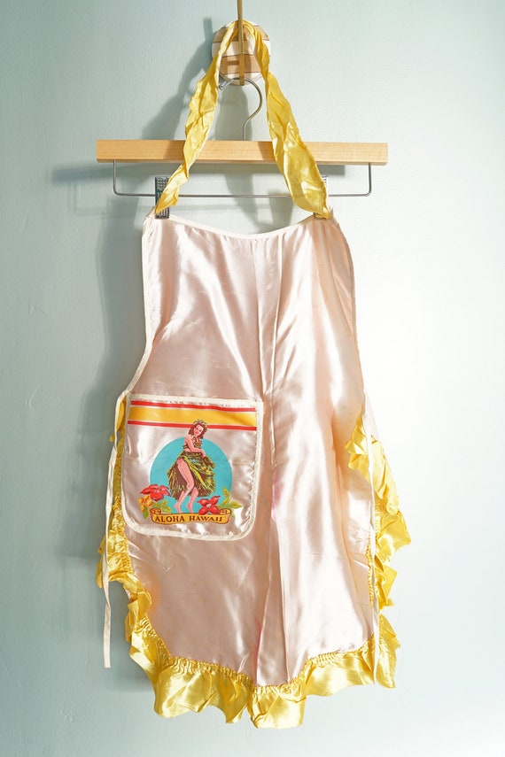 Vintage Pink and Yellow Satin Children's Hula Gir… - image 1