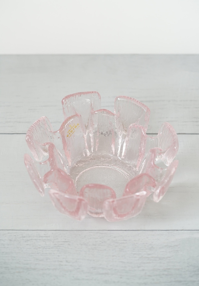 Funky Vintage 1960s Pink Viking Glass Flower Bowl Vase Etsy