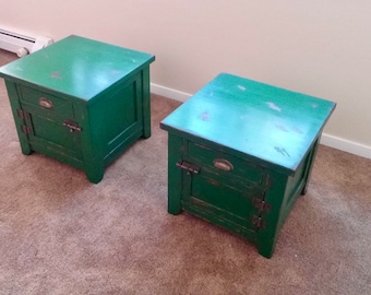 Antique green end tables, end tables, furniture, antique style
