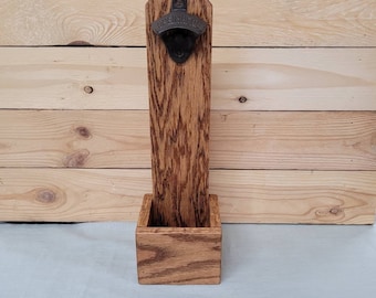 Beer Bottle Opener Cap Catcher Oak