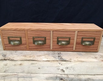 Oak Antique Style Bank of Drawers, Drawers, Organizer, storage, card catalog, storage boxes, apothecary drawers, handmade keepsake box