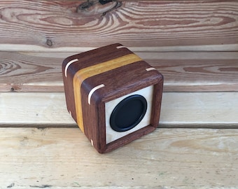 Bluetooth speaker, Reclaimed antique cherry and canarywood Bluetooth Portable Speaker Box