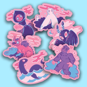 Pastel Cryptids Stickers