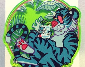 Chill Tiger Acrylic Pin