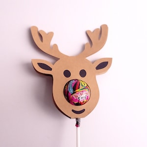 SVG Rentier Lollipop Halter Favor for Kids Weihnachten Vorlage Geschenk SVG Schneidedatei Cricut Dxf Silohuette Laser Cut