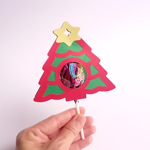 SVG Tannenbaum Lollipop Halter Favor for Kids Weihnachten Vorlage Geschenk SVG Schneidedatei Cricut Dxf Silohuette Laser Cut