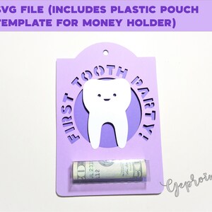 Carte d’argent Svg première dent | | de modèle SVG Cricut Maker Explore Joy | | de silohuette Cameo Frère ScanCut