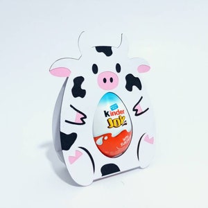 SVG Easter Cow Egg Holder Animal Kinder Joy Egg Svg for Cricut Joy Cricut Maker Cricut Esplora Silhouette Cameo Brother ScanNCut Laser Cut