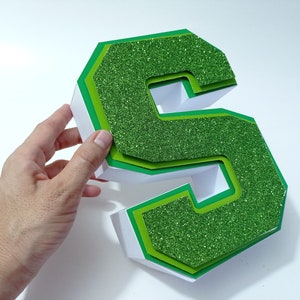 3D list SVG "S" 3D list SVG plik dla Cricut 3D szablon listu sylwetka Cameo laserowo wycinane litery urodziny SVG DXFPDF