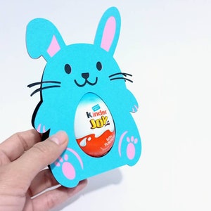 SVG Easter Rabbit Egg Holder Bunny Kinder Joy Egg Svg for Cricut Joy Cricut Maker Cricut Explore Silhouette Cameo Brother ScanNCut Laser