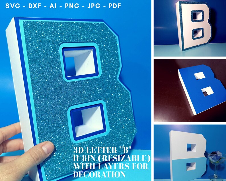 3D Letter Svg B 3D Letter Svg File For Cricut 3D Letter Template 