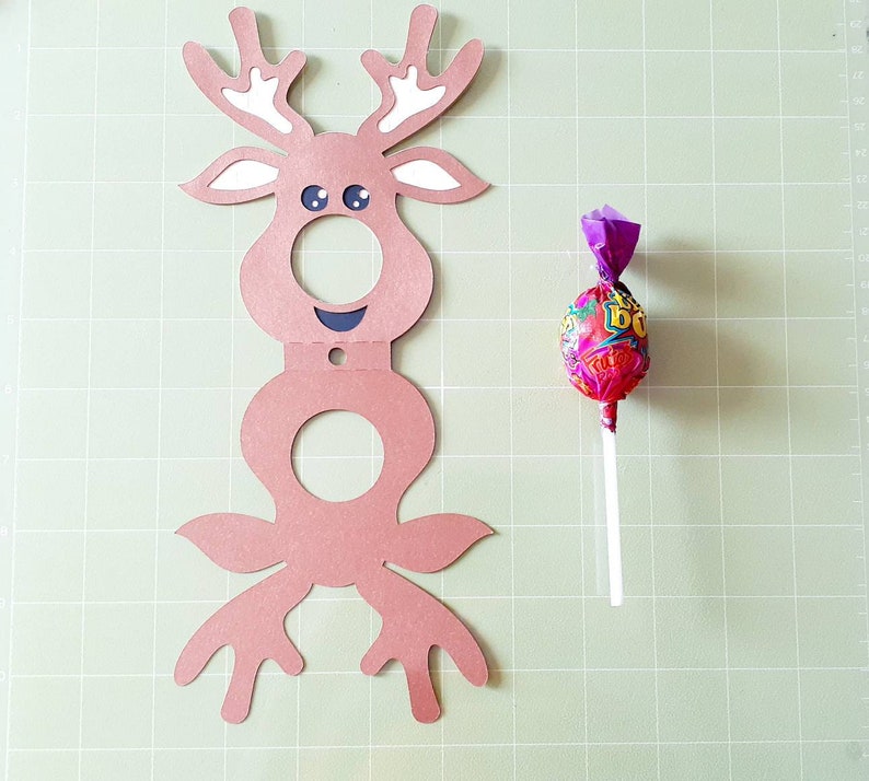 SVG Reindeer Lollipop Holder Rudolph Red Nose Favor For Kids Etsy Espa a