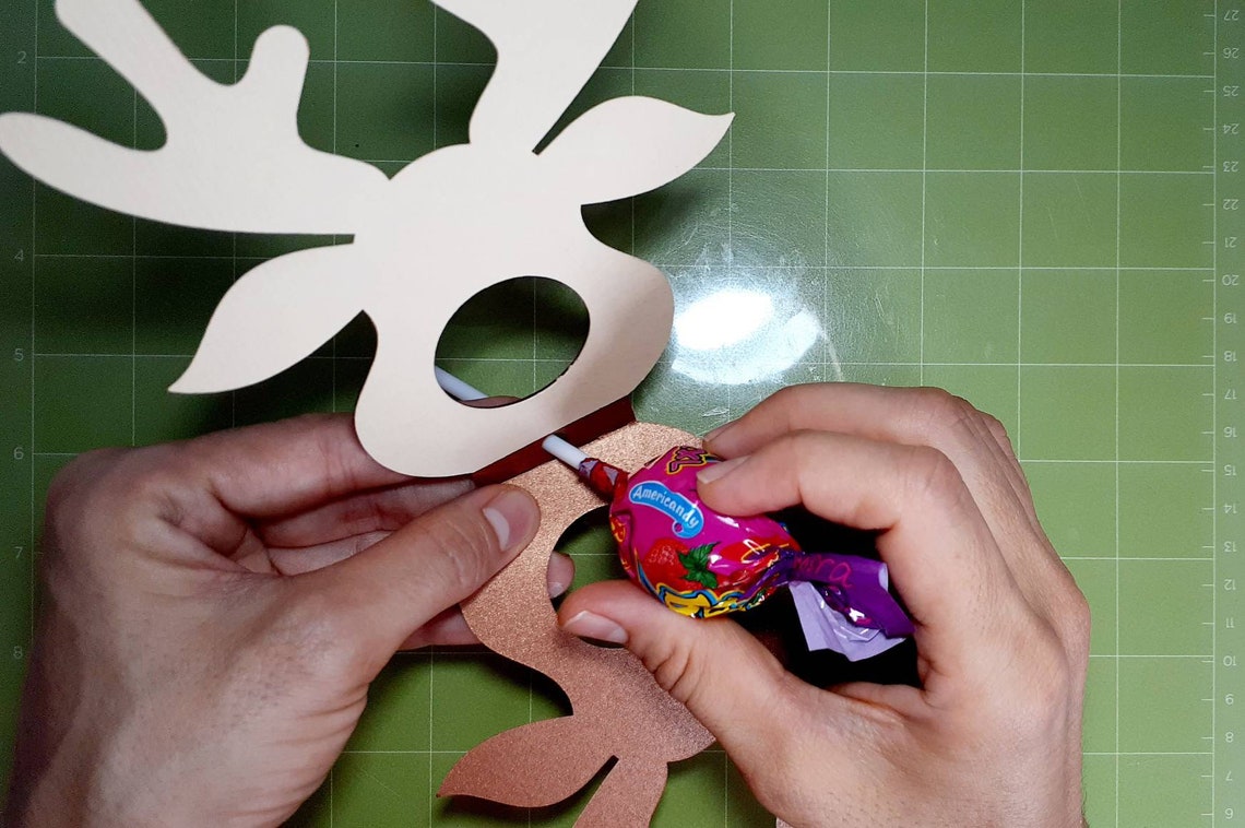 SVG Reindeer Lollipop Holder Rudolph Red Nose Favor For Kids Etsy