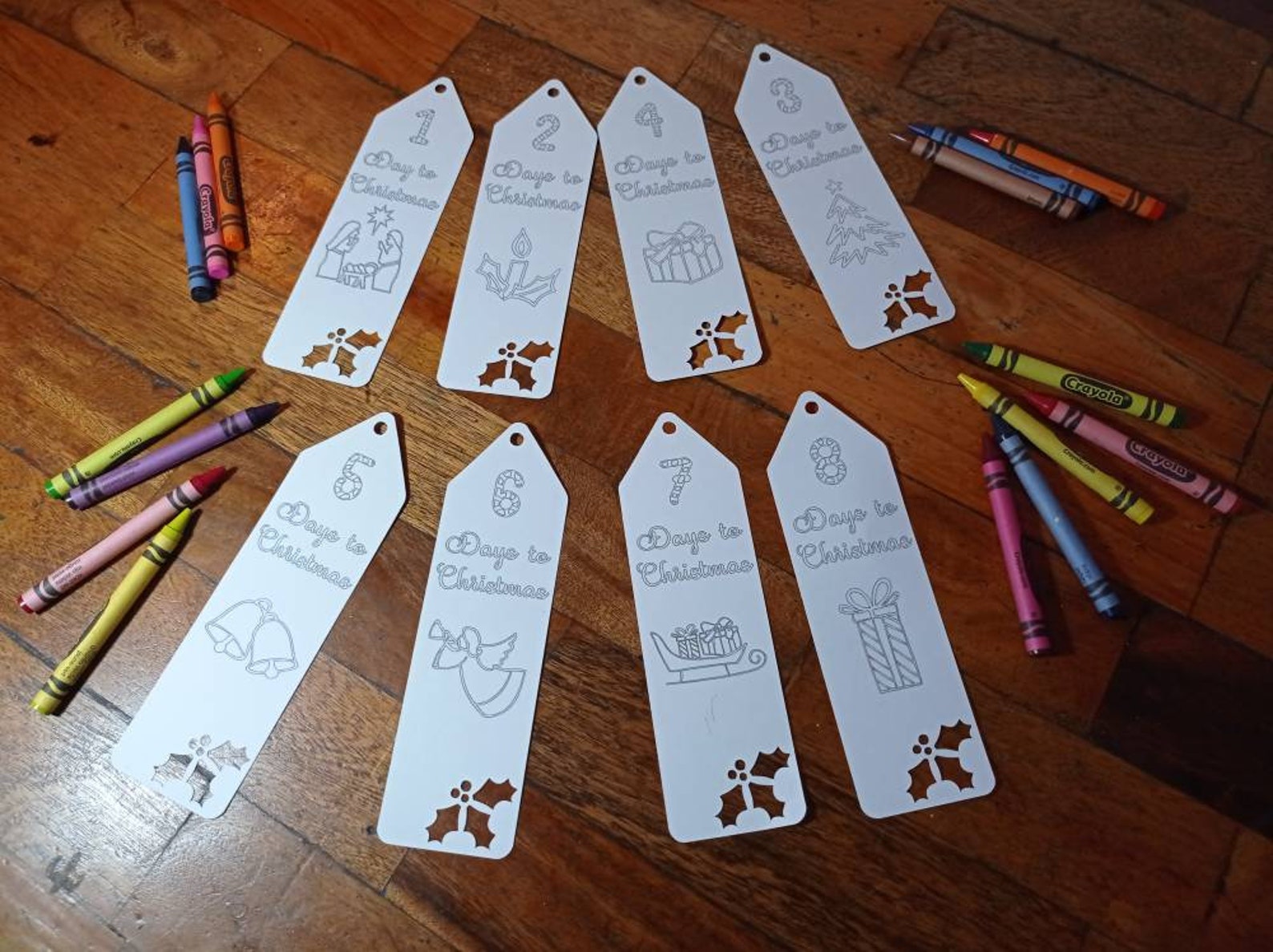 24 svg coloring bookmarks countdown to christmas template etsy