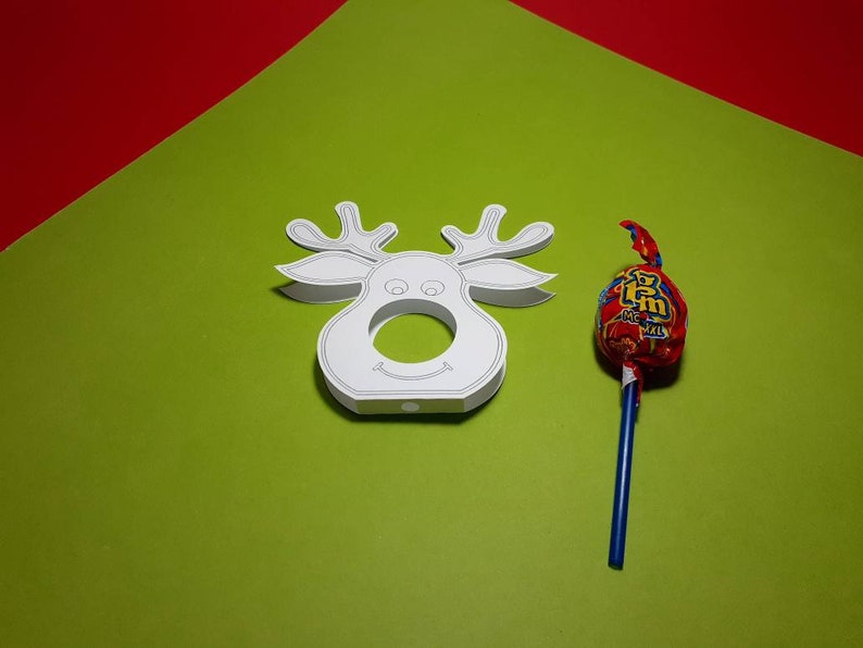 Download SVG Coloring Reindeer Lollipop Holder Rudolph Red Nose ...