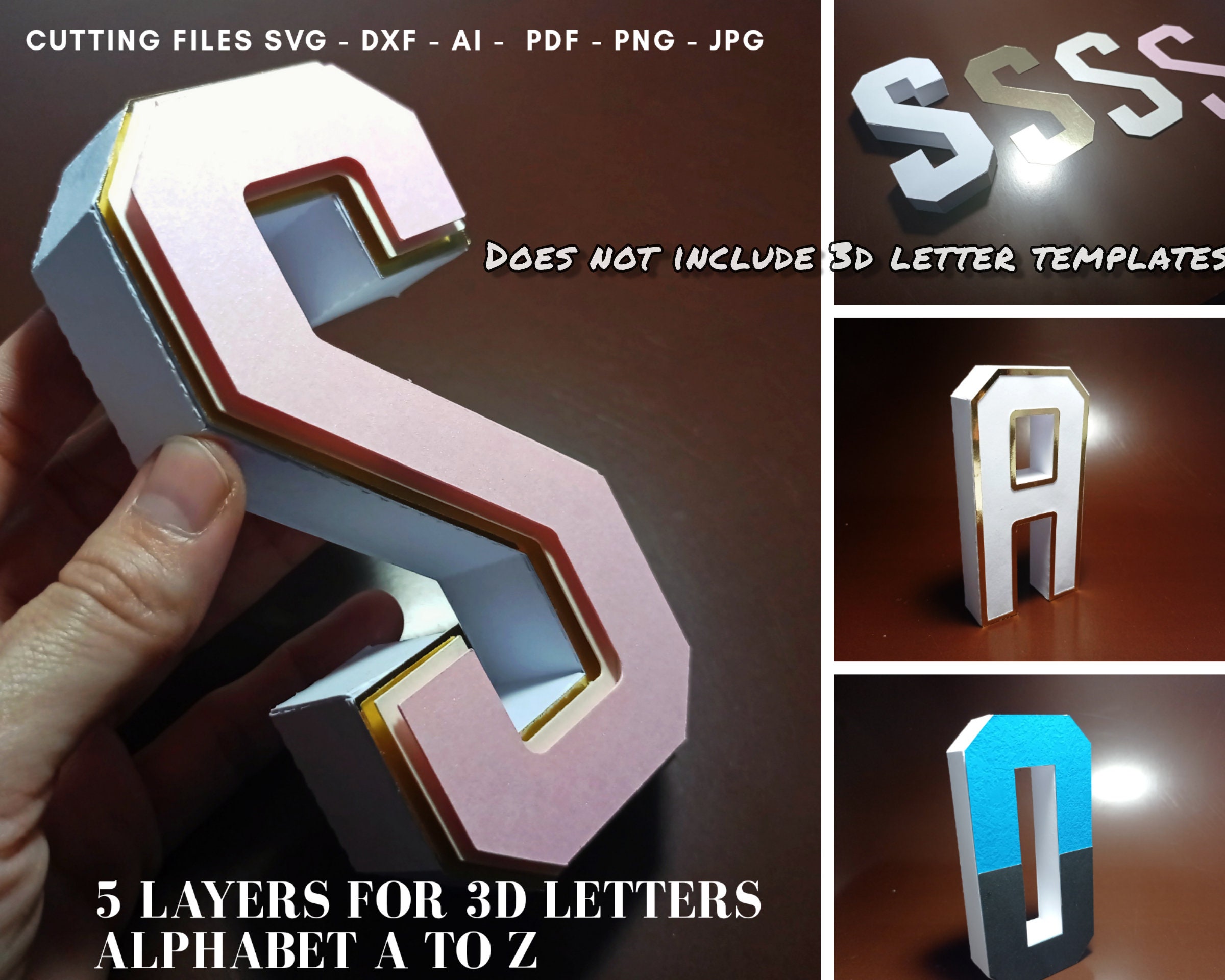 Instrument Verhogen Positief Layers for 3D Letters Svg Alphabet A to Z only 5 Layers for - Etsy