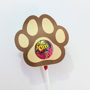 Paw Print Lollipop holder DIY Assembly | SVG Template for Cricut (Explore, Maker, Joy), Cameo Dxf Silohuette Laser Cut