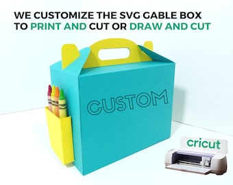 CUSTOM Coloring Box | Crayon Holder Box template | Coloring Activity Book | Gable Box Cricut Silohuette Cameo