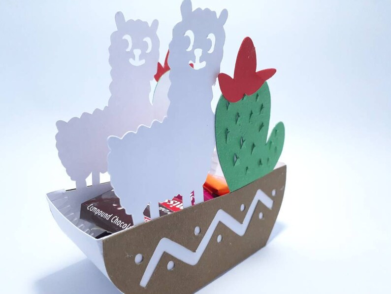 SVG Llama Favor Box Svg File Flamingo Template Llama Box - Etsy