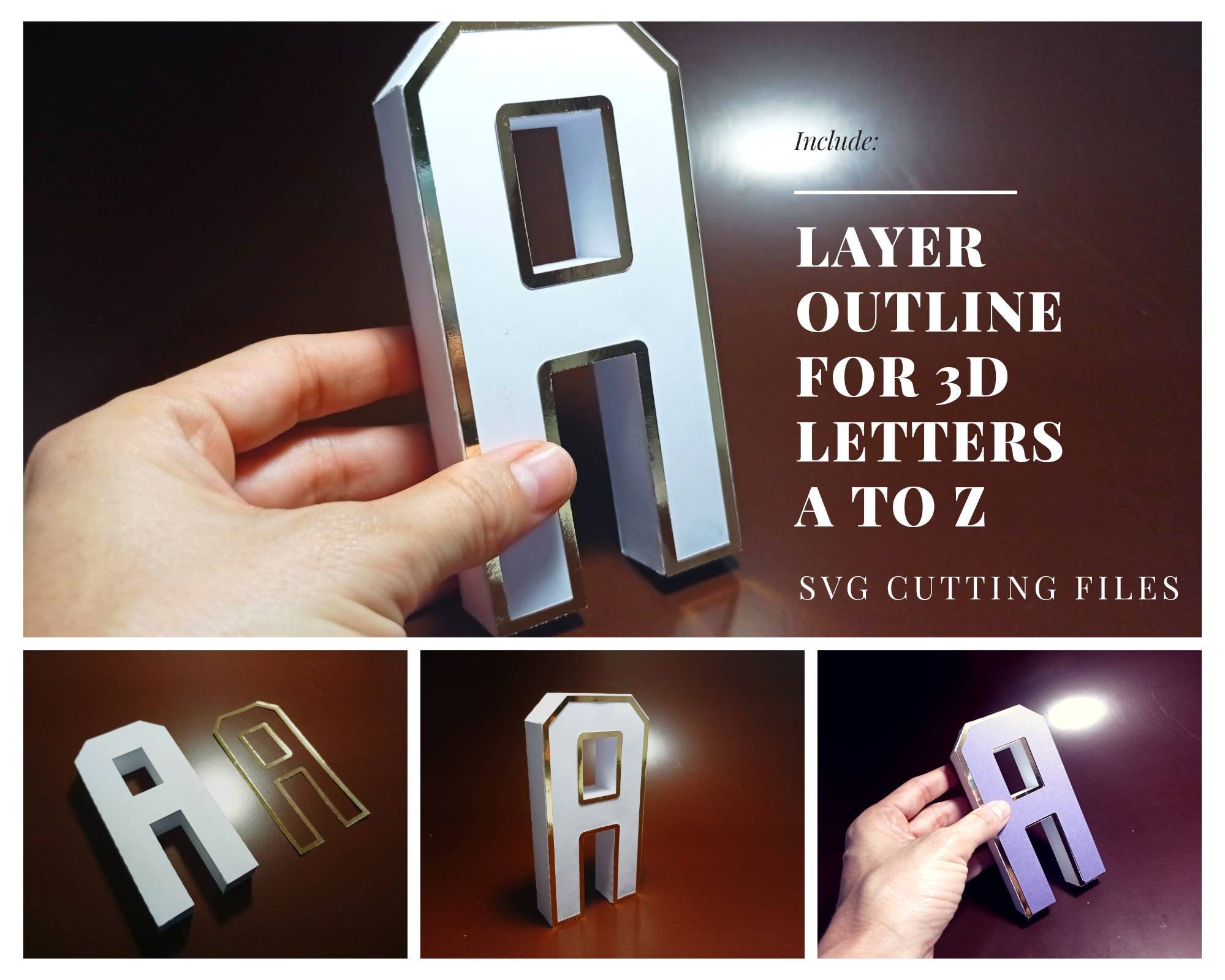 Layers for 3D Letters Svg Alphabet A to Z Only 5 layers for - Etsy España