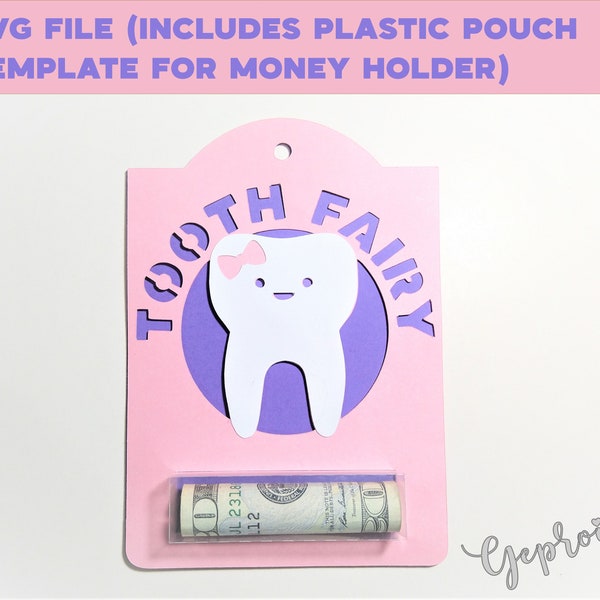 Money Card Svg Tooth Fairy | SVG Template | Cricut Maker Explore Joy | Silohuette Cameo | Brother ScaNCut