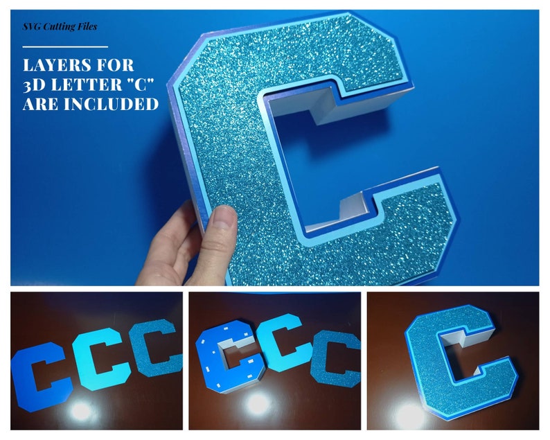 3D Letter Svg C 3D Letter Svg File For Cricut 3D Etsy New Zealand