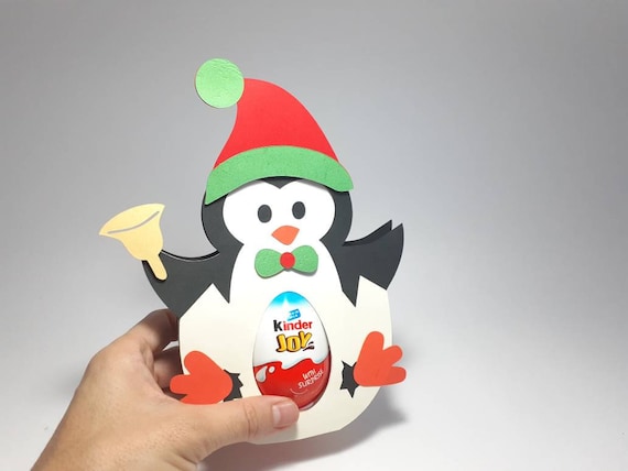 Weihnachts-Pinguin-Eierhalter SVG-Vorlage, Kinder-Ei-SVG