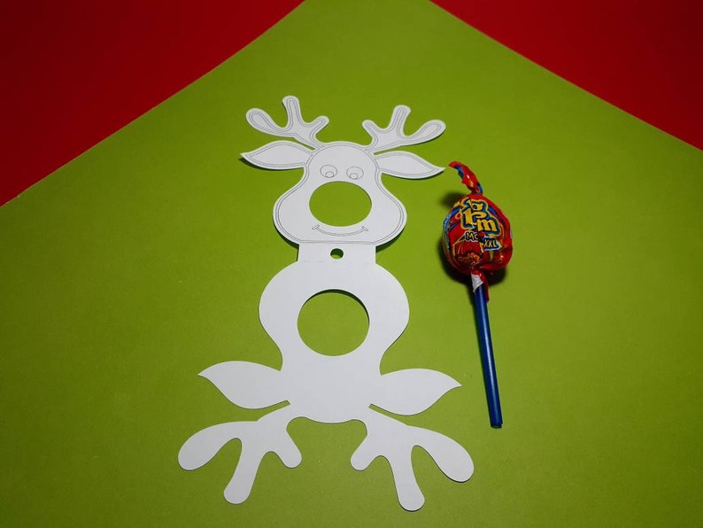 Download SVG Coloring Reindeer Lollipop Holder Rudolph Red Nose ...