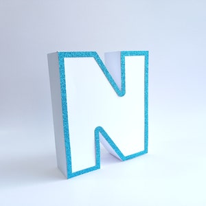 3D list SVG "N" 3D list SVG plik dla Cricut 3D szablon listu sylwetka Cameo laserowo wycinane litery urodziny SVG DXF PDF